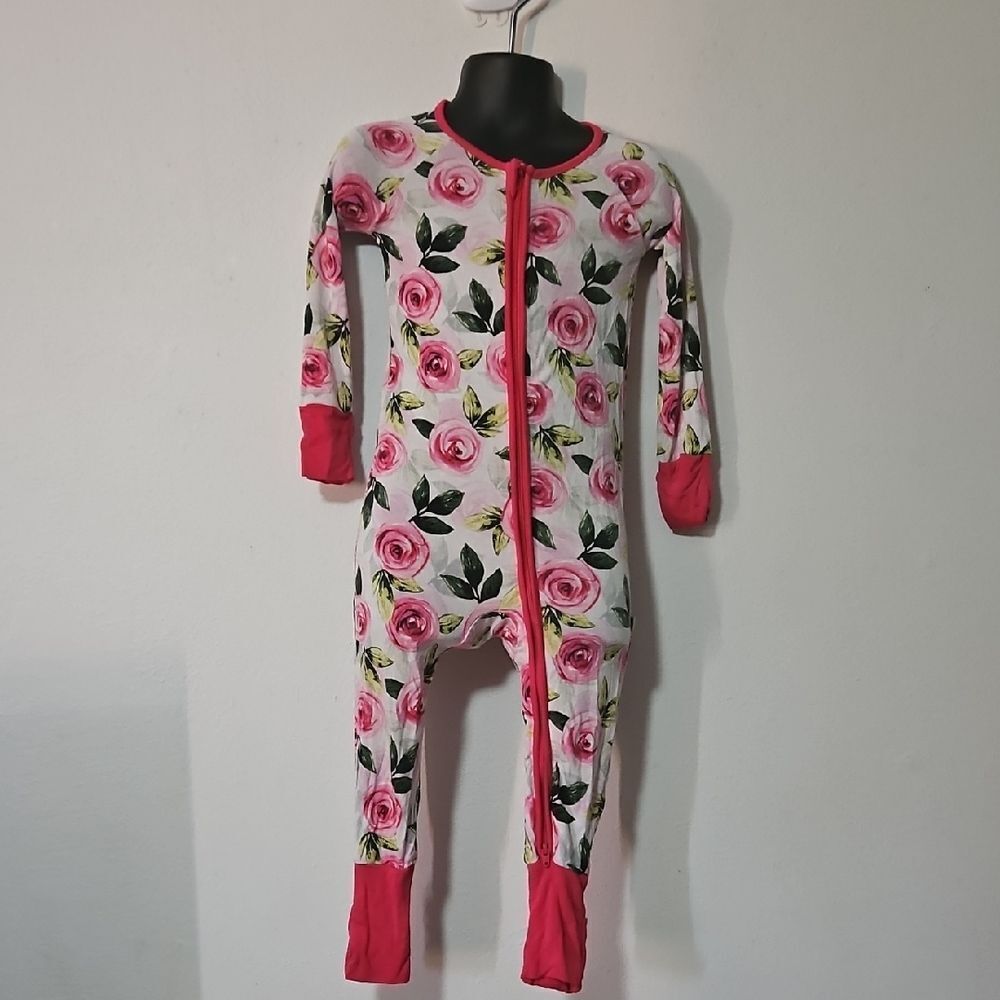 Charming Rose Print Kids Footie